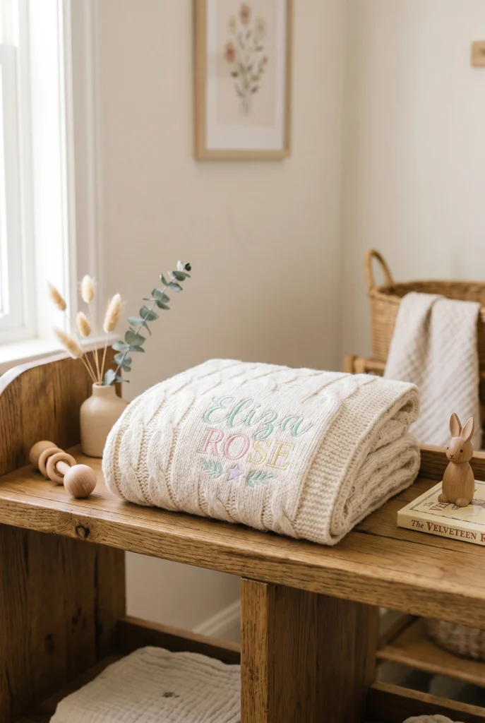 34 Heartfelt Handmade Baby Shower Gifts New Moms Will Treasure 4 1. Personalized Baby Name Blanket