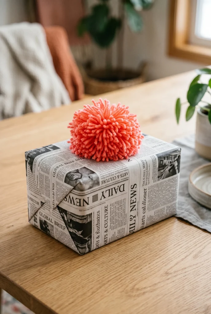 28 Creative Baby Shower Gift Wrapping Ideas She Will Love 11 10. Newspaper Wrap With Color Pop Bow