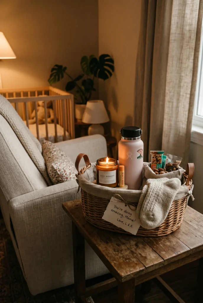 34 Heartfelt Handmade Baby Shower Gifts New Moms Will Treasure 16 13. DIY Nursing Station Basket