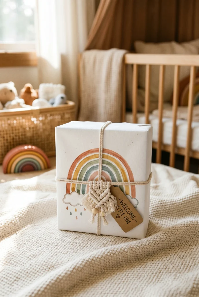 28 Creative Baby Shower Gift Wrapping Ideas She Will Love 18 17. Boho Rainbow Wrap