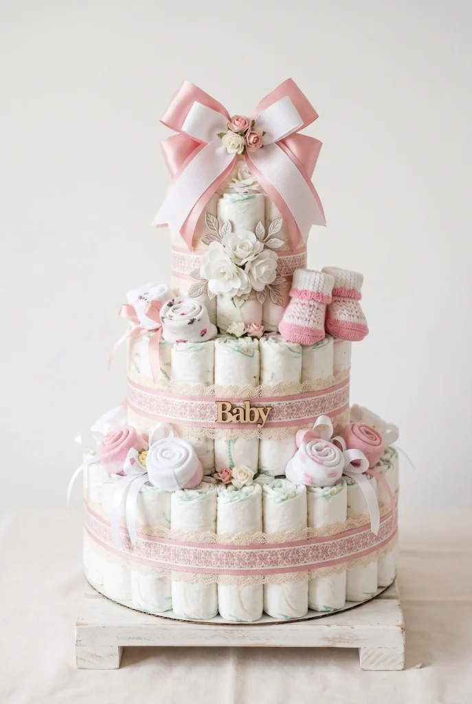 28 Creative Baby Shower Gift Wrapping Ideas She Will Love 19 18. Diaper Cake as the Wrapping