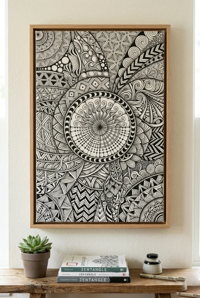 27 Stunning Canvas Art Painting Ideas for Every Skill Level 20 18. Zentangle Inspired Patterns