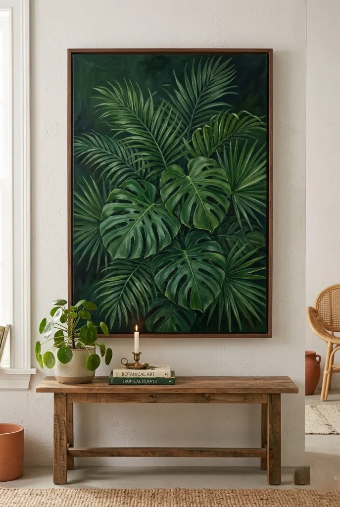 27 Stunning Canvas Art Painting Ideas for Every Skill Level 21 19. Rainforest Leaf Art