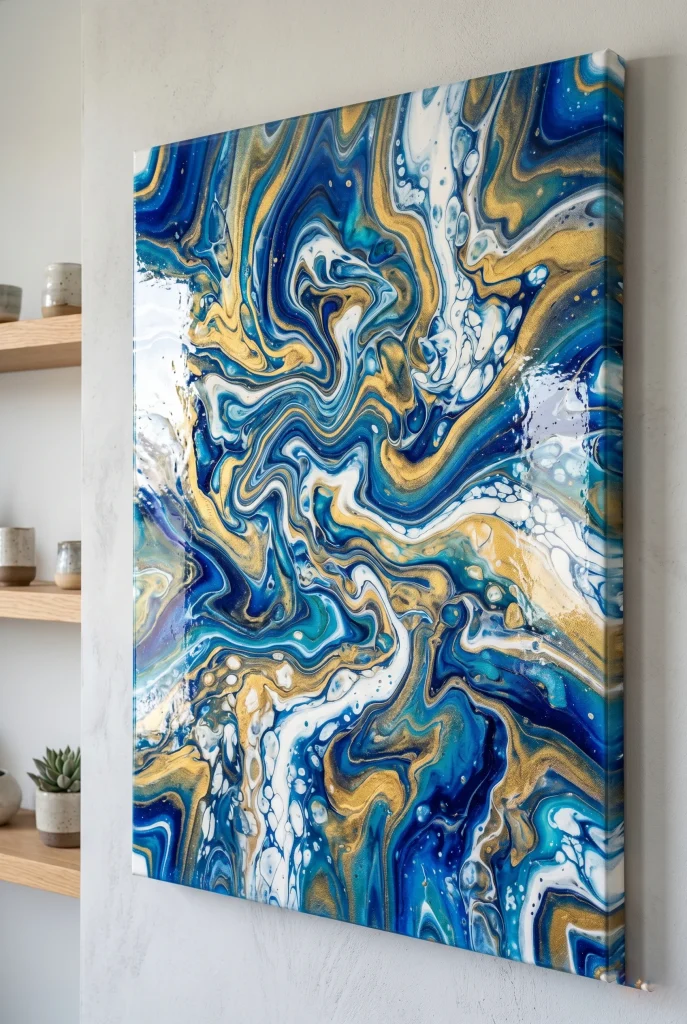 27 Stunning Canvas Art Painting Ideas for Every Skill Level 4 2. Abstract Pour Painting