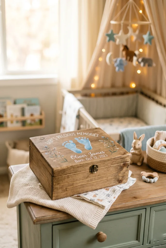 34 Heartfelt Handmade Baby Shower Gifts New Moms Will Treasure 5 2. Handmade Baby Memory Box