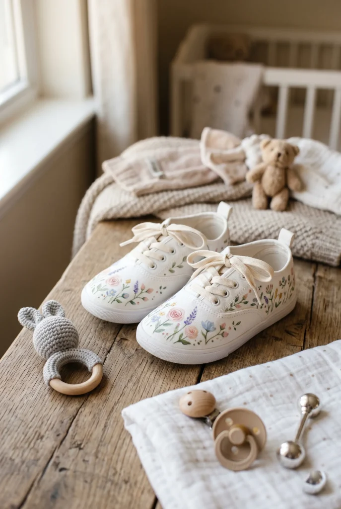 34 Heartfelt Handmade Baby Shower Gifts New Moms Will Treasure 23 20. Hand Painted Baby Shoes