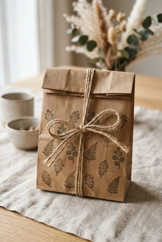 28 Creative Baby Shower Gift Wrapping Ideas She Will Love 22 21. Brown Paper Bag With Stamp and Twine