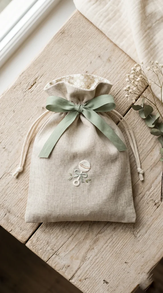 28 Creative Baby Shower Gift Wrapping Ideas She Will Love 23 22. Reusable Gift Bag With Fabric Liner