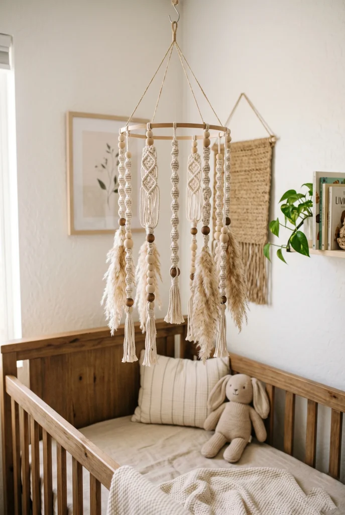 34 Heartfelt Handmade Baby Shower Gifts New Moms Will Treasure 26 23. Macrame Baby Mobile