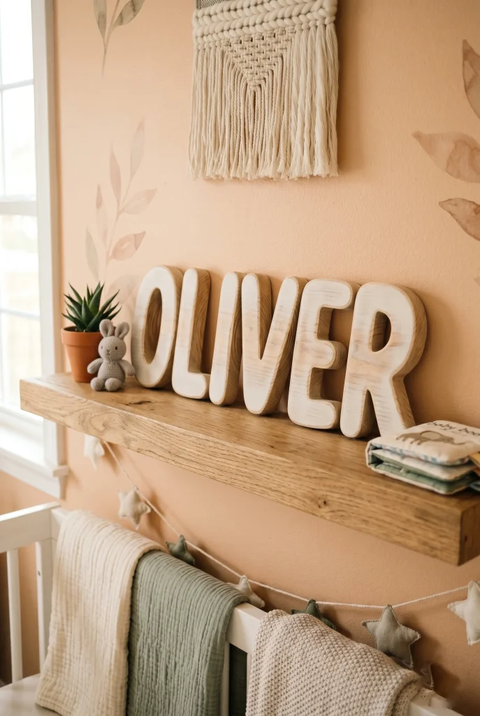 34 Heartfelt Handmade Baby Shower Gifts New Moms Will Treasure 27 24. Baby Name Sign in Wood