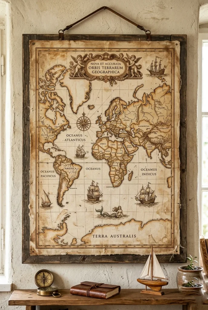 27 Stunning Canvas Art Painting Ideas for Every Skill Level 26 24. Vintage Map Art