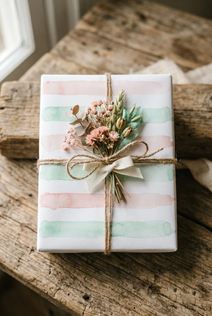 28 Creative Baby Shower Gift Wrapping Ideas She Will Love 26 25. Watercolor Painted Wrap