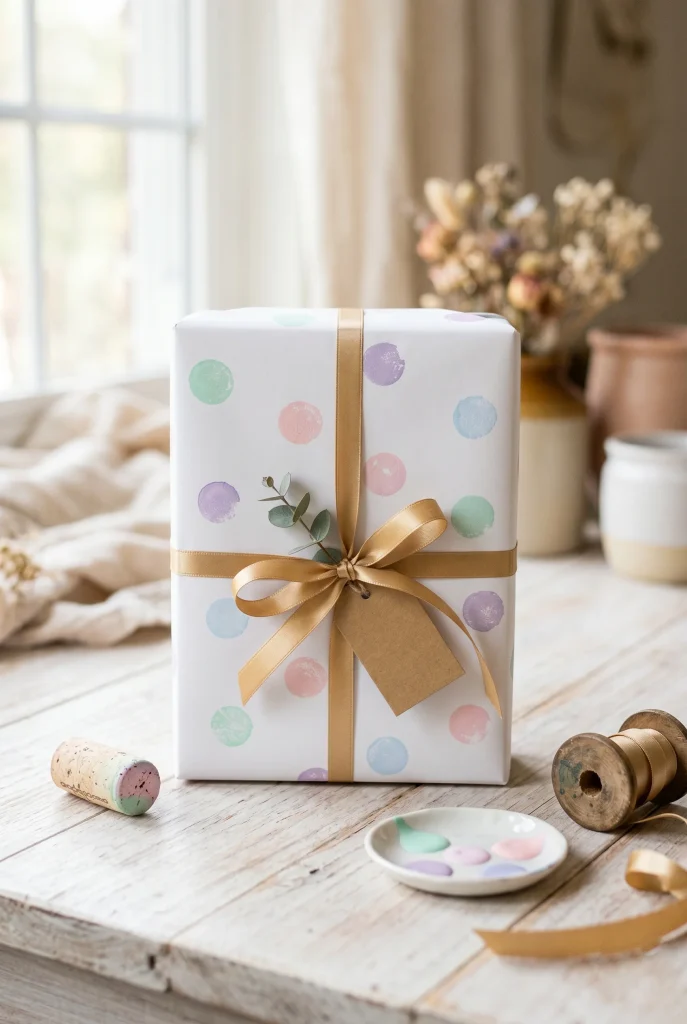 28 Creative Baby Shower Gift Wrapping Ideas She Will Love 27 26. Stamped Polka Dot Paper