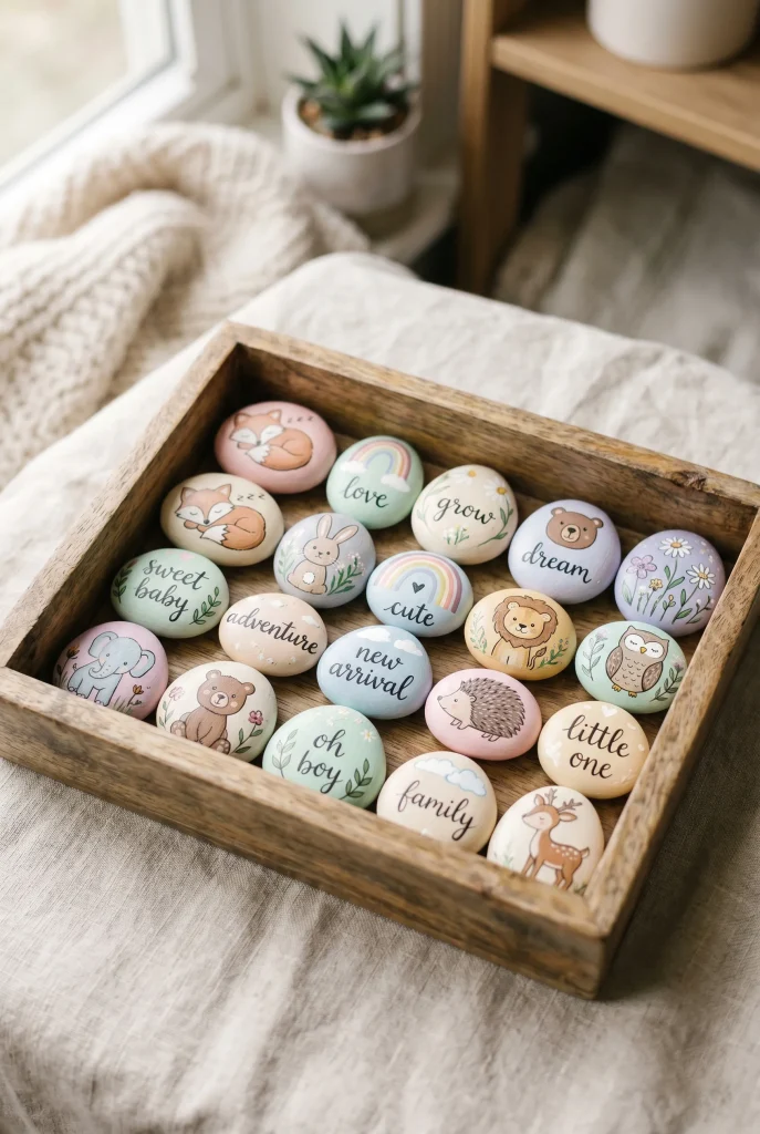 34 Heartfelt Handmade Baby Shower Gifts New Moms Will Treasure 34 31. Painted Pebble Keepsakes