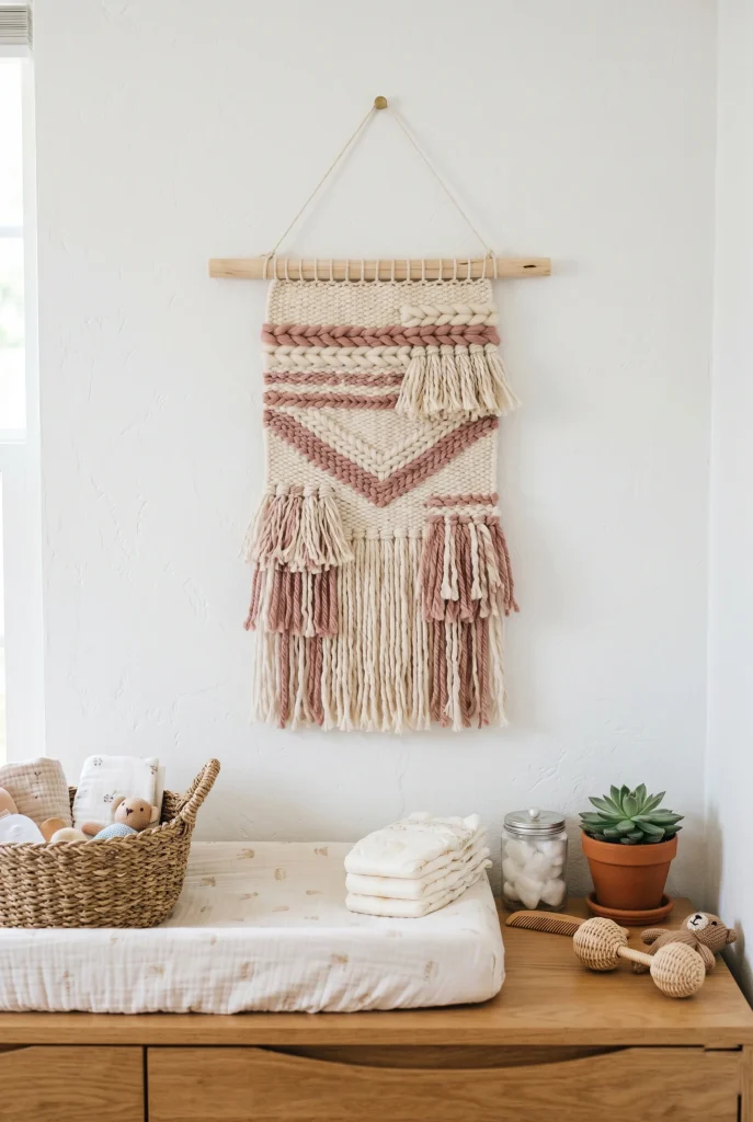 34 Heartfelt Handmade Baby Shower Gifts New Moms Will Treasure 35 32. DIY Woven Wall Hanging