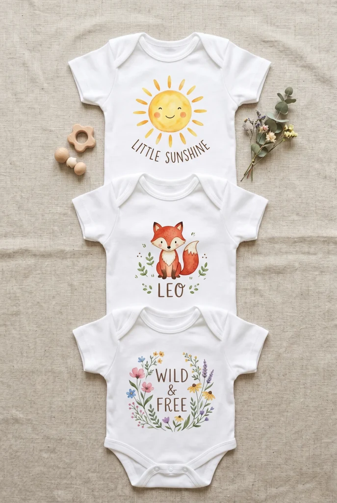 34 Heartfelt Handmade Baby Shower Gifts New Moms Will Treasure 8 5. Personalized Baby Onesie Set