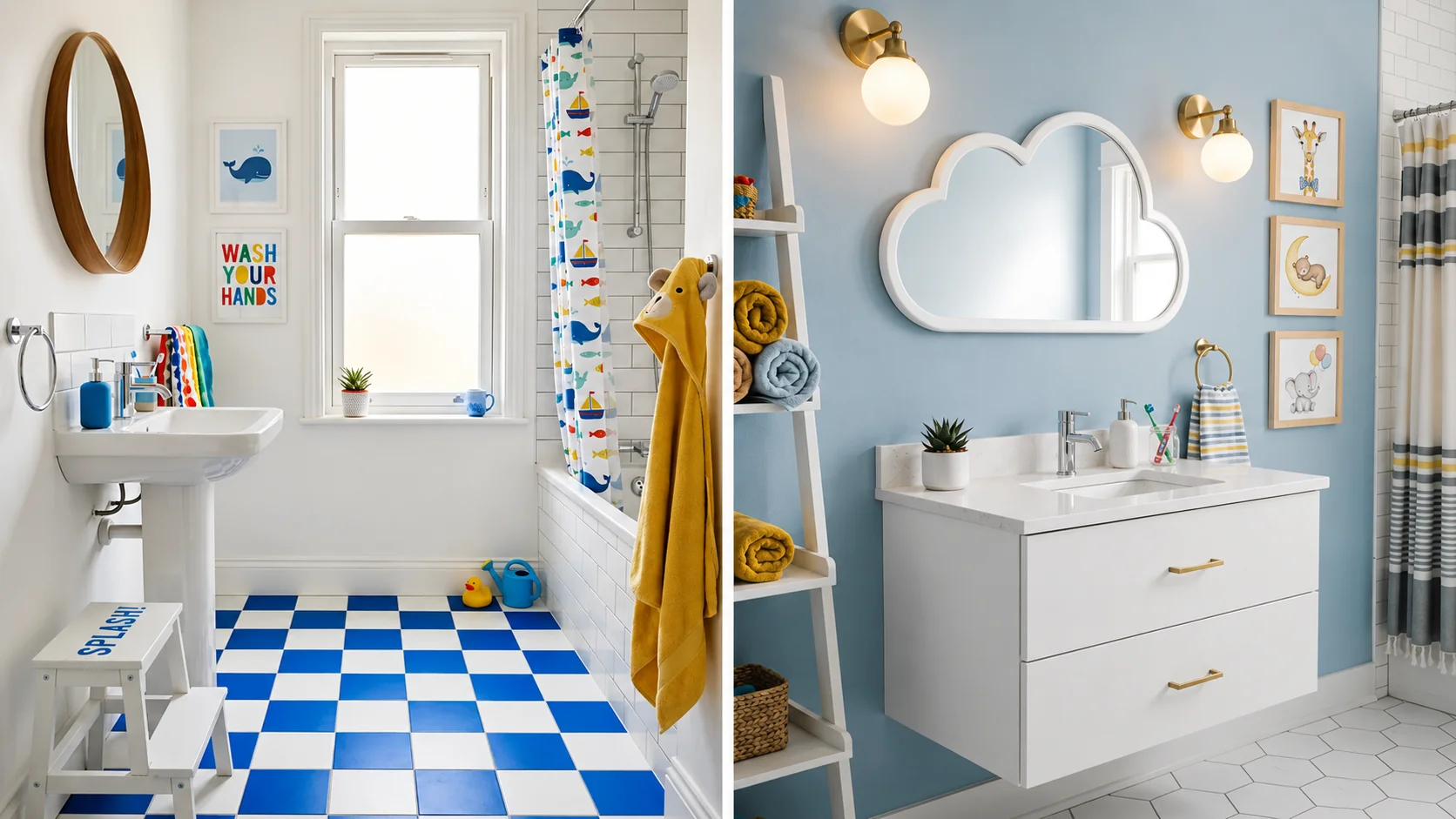 15 Kids Bathroom Ideas That Are Fun and Functional 4 15 Kids Bathroom Ideas That Are Fun and Functional f2